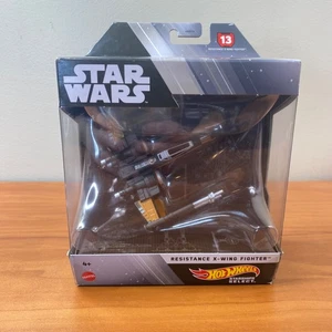 Star Wars RESISTANCE X-WING Hot Wheels Starships Select #13 with Display Stand - Picture 1 of 7
