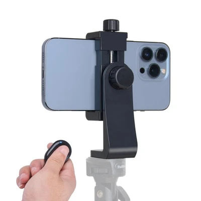 Phone Tripod Mount Adapter with Camera Remote Controller, Cell Phone Holder C... - Image 1 of 4