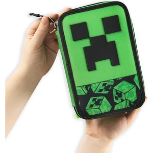 Astuccio 3 zip Minecraft Verde/Nero - Foto 1 di 6