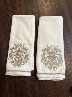 Toallas de mano de baño CROSCILL color crema en relieve ver descripción nuevas con etiquetas Foto 1 de 4