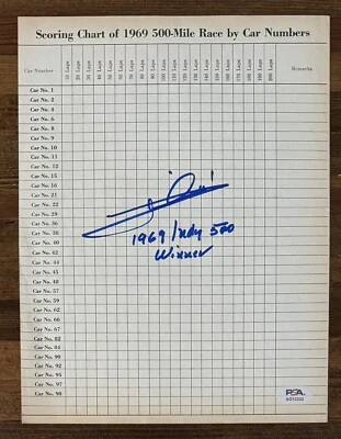 1969 Indy Indianapolis 500 Scoring Book SIGNED Mario Andretti Winner PSA DNA COA - Image 1 of 4