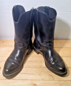 Stivali da equitazione moto Walker Biltrite taglia 10,5 D pelle nera made USA vintage - Foto 1 di 24