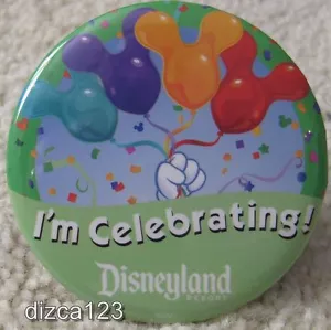 Disney Button Disneyland I'm Celebrating Button - Picture 1 of 1