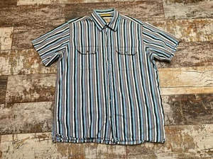 Camel Active Men's Multi Striped Short Sleeve Shirts Size L - Picture 1 of 5
