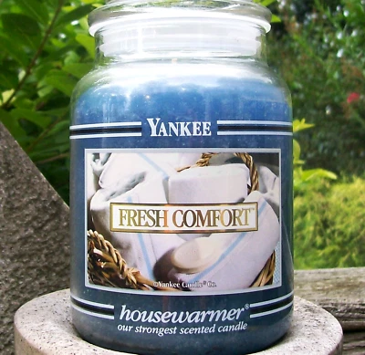 Yankee Candle banda negra retirada "FRESH COMFORT" grande 22 oz. ~ ETIQUETA BLANCA ~ NUEVO Foto 1 de 3