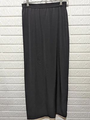 NUEVO CON ETIQUETAS Corbata Negra por Oleg Cassini Mujer Falda Larga Negra 18.5" Abertura Trasera Talla 6 Foto 1 de 4