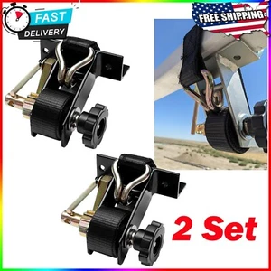 Kit cinghie di fissaggio a cricchetto attacco tubo quadrato scala rack camion letto rimorchio 2 S - Foto 1 di 12