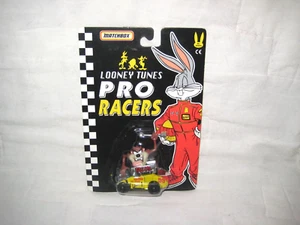 MIP Matchbox Looney Tunes Pro Racers 1990 Taz Oil Sprint Racer Rare Black Card - Picture 1 of 6