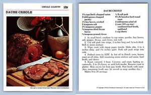 Daube Creole #12R Creole McCall's Great American Recipe Card - Picture 1 of 1