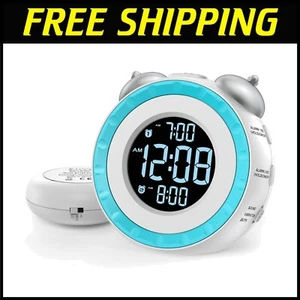 Powerful Dual Alarm Clock with USB Charging & Bed Shaker - Adjustable Brightness - Picture 1 of 11