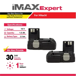2x Batería de iones de litio 18V 1.5Ah para Hitachi BCL1815 EBM1830 - Imagen 1 de 8