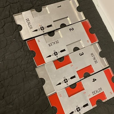 J-R Official Vintage Red/Silver Aluminum Duplicate Bridge Boards Set of 1-4 - Image 1 of 4