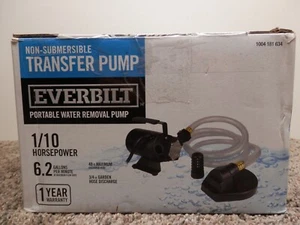 Everbilt EBTP1 1/10 HP Non Submersible Self-Priming Transfer Pump Tubing mISSING - Picture 1 of 4