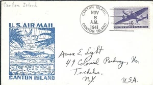 1st Flight Canton, Island to Suva, Fiji 1941 to Tuckahoe, NY (47796) - Picture 1 of 1