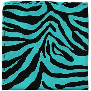 New Animal Zebra Print Pocket Square Hankie Handkerchief Turquoise Blue formal - Picture 1 of 2