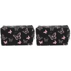  2pcs Portable Cosmetic Bag Butterfly Makeup Bag Decorative Cosmetic Bag Travel