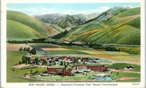 SUN VALLEY, Idaho ID birds eye view - Postcard - Picture 1 of 2