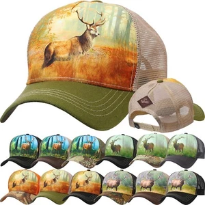 Animal TRUCKER HAT DEER Farm Baseball Cap Adjustable Mesh Snapback Photo Graphic - Picture 1 of 26