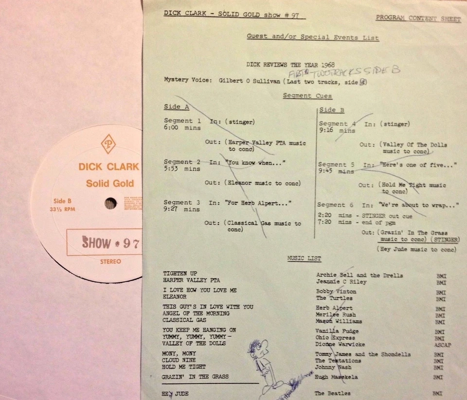RADIO SHOW DICK CLARK GOLD #97 '68 BOBBY VINTON, MERILEE RUSH, VANILLA FUDGE - Image 1 of 1