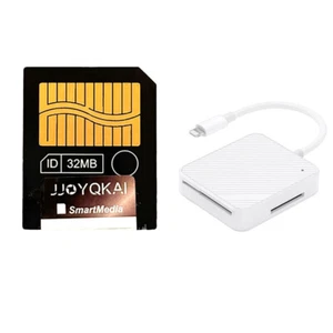 JJOYQKAI Smartmedia Card 32MB SM Card Memory Card + Lighting Card Reader Adapter - Picture 1 of 10