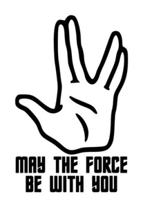 Calcomanía Spock Hand May The Force Be With You #1 3.5""x5.5"" Elige el color - Imagen 1 de 2