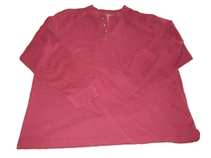 LL Bean Henley Shirt Herren XL Regular Burgund Traditional Fit Pullover Long Sl - Bild 1 von 5
