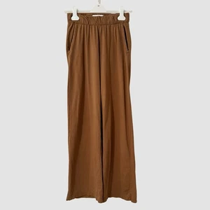 Talentless Brown French Terry Wide Leg Cotton Lounge Pants S ($69) - Picture 1 of 5