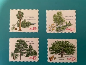 USA Briefmarken 1978 kompletter Satz von vier einzelnen 15 Cent American Trees. - Bild 1 von 1