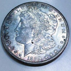 1889-S Morgan Silber Dollar schöne unzirkulierte Münze seltenes Datum - Bild 1 von 2