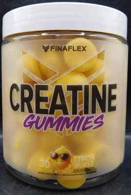 Gomitas monohidratadas de creatina Finaflex para crecimiento y recuperación muscular, limón 120ct Foto 1 de 4