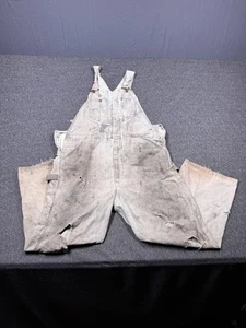 Vintage Toughskins Overalls Mens Large Painter Workwear Distressed Grunge Bibs - Picture 1 of 14