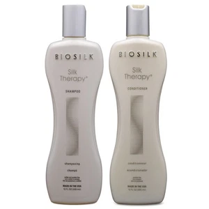 BIOSILK SILK THERAPY SHAMPOO 12 OZ & SILK THERAPY CONDITIONER 12 OZ COMBO ~ NEW - Picture 1 of 2