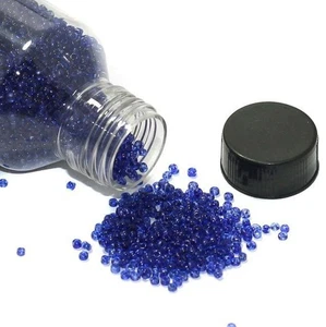 Cuentas de semillas trans de vidrio azul 11/0 - Imagen 1 de 8