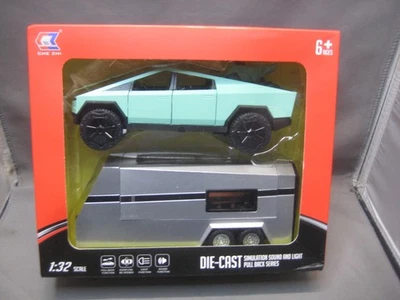 CHE ZHI МАСШТАБ 1/32 КАК НОВЫЙ В КОРОБКЕ КИБОР ГРУЗОВИК И ПРИЦЕП В БИРЮЗОВОМ ЦВЕТЕ c - Изображение 1 из 3