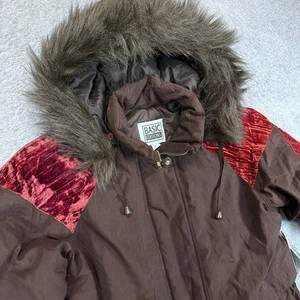 Vintage Basic Edition Mantel Damen M braun Puffy Kunstfell Jacke Microfaser Neu mit Etikett - Bild 1 von 12