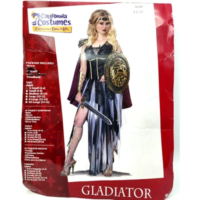 Vestido gladiador glamoroso California Costumes para mujer talla XS 4-6 Foto 1 de 4