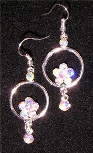 EARRINGS Glamorous Pierced Wires RHINESTONES GALORE - Picture 1 of 1