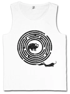 CAT DOG MAZE TANK TOP Spiral Labyrinth Mystic Hypnotic Esoterik Hypno - Picture 1 of 1