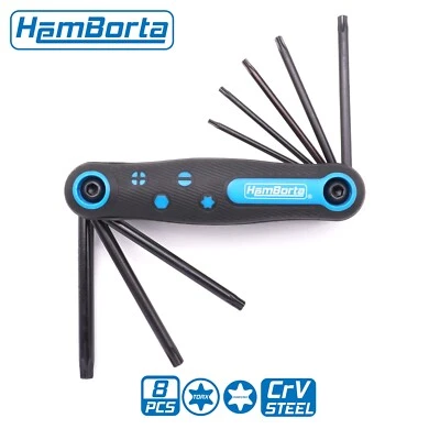 Torx Key Set HemBorta 8pc Folding Star Allen Key Set Anti Tamper Torx Allen Keys - Image 1 of 4