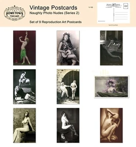 Vintage Photo Nudes (Series 2) Lot of 9 Rare Antique Repro Postcards - Picture 1 of 1
