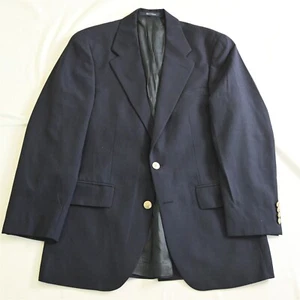 Vtg Chaps Ralph Lauren 38R Navy Blue Gold Button Wool Blazer Jacket Sport Coat - Picture 1 of 12
