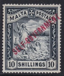 MALTA 1922 SELF GOVERNMENT 10s BLUE-BLACK SG105 - MNH - CAT £250 - Picture 1 of 2