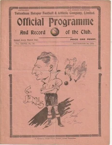 PROGRAMME -TOTTENHAM HOTSPUR (SPURS) v QUEENS PARK RANGERS (QPR) 29 SEPT 1934 - Picture 1 of 1