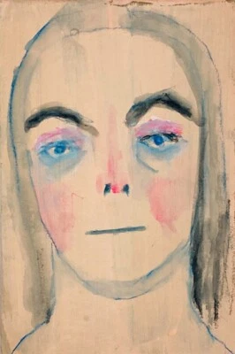 Arte Forastero Retrato Expresivo Original ÚNICO 4x6 Mujer Pintura Miz Katie Foto 1 de 4