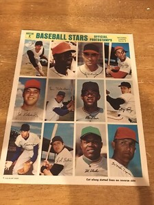 1969 MLB Baseball Stars Official Photostamps Uncut American League Series 9 EX+