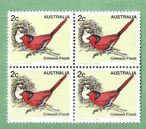 AUSTRALIA BLOCK OF 4 MNH CRIMSON FINCH - Picture 1 of 1