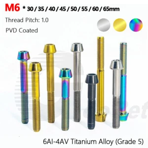 M6 x 30 35 40 45 50 55 65mm Titanium Tapered Cone Allen Head Bolts Cap Screw PVD - Picture 1 of 37