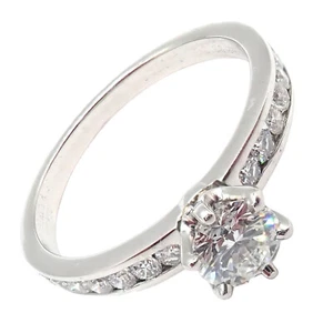 Auténtico Tiffany & Co. Anillo de compromiso de diamantes de platino 0,59 quilates talla 5,25 - Imagen 1 de 16