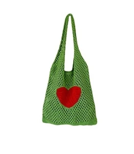 Aesthetic Tote Bag for Women Hobo Crocheted Handbag Hand Woven Knitted Shoulder - Picture 1 of 1