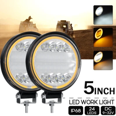 9-32V Car LED Work Light 5" Flood Spot Light Driving Offroad Truck SUV 4x4 ATV - Image 1 of 4